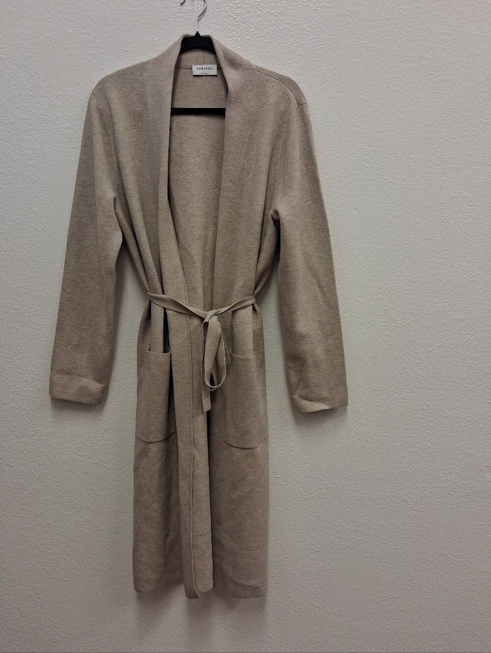 Aritzia Babaton Long Cardigan Belted Duster Ecovero Pockets Size Large